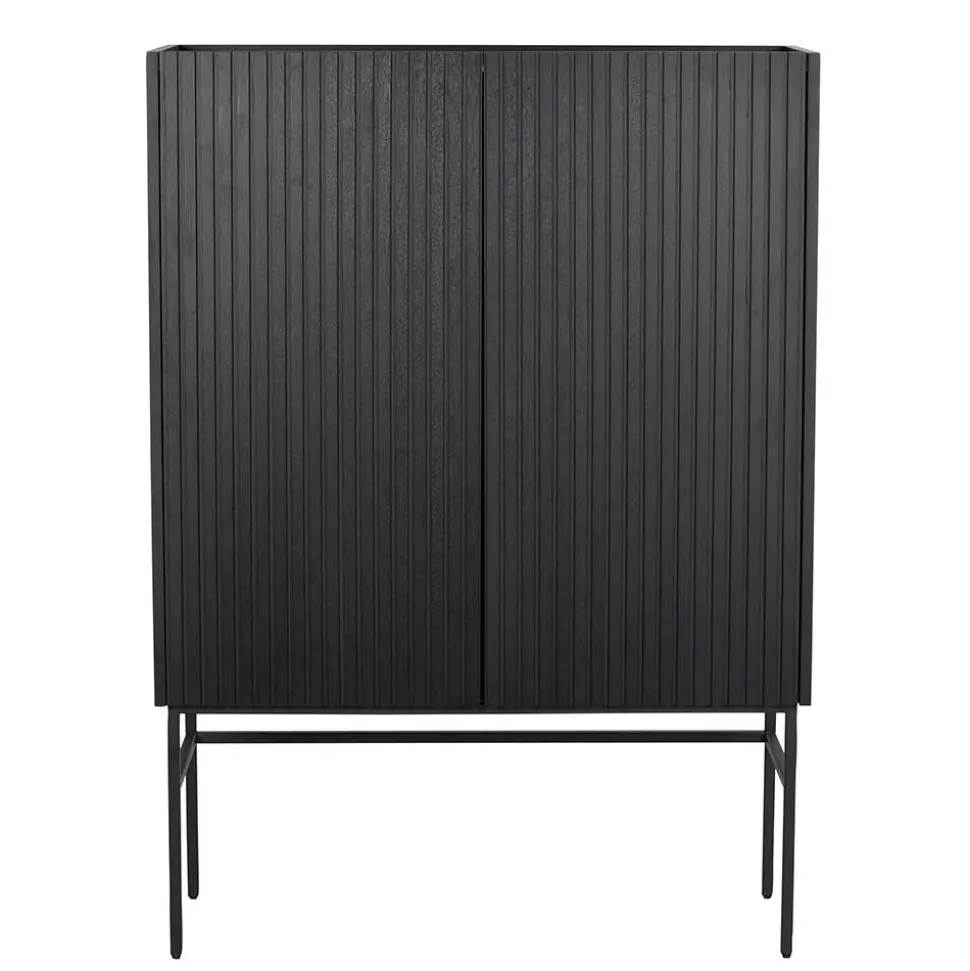 100x140x40 Modernes Highboard in Schwarz - Gragano