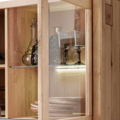 103x148x40 Modernes Holz-Highboard mit Glaseinsatz - Embleys