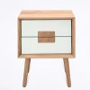 40x50x40 Nachtkommode in Weiß & Eiche - Julecas