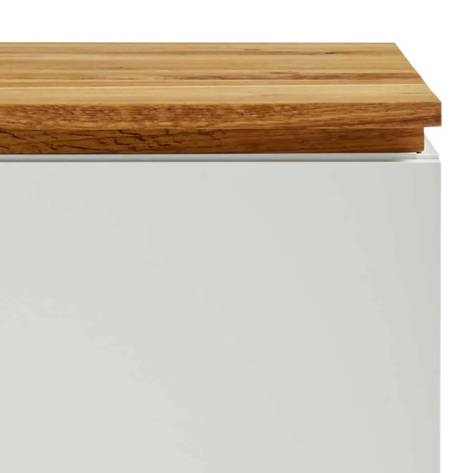 48x59x40 Nachtkommode in Weiß & Eiche - Sennpa