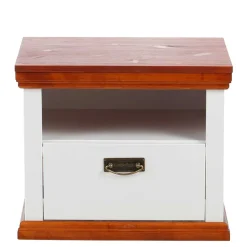 52x40x37 Nachtkommode in Weiß & Kirschbaum - Vendirai