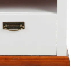 52x40x37 Nachtkommode in Weiß & Kirschbaum - Vendirai