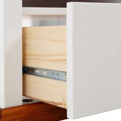 52x40x37 Nachtkommode in Weiß & Kirschbaum - Vendirai