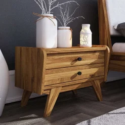 55x43x39 Nachtkommode mit zwei Schubladen - Hardus