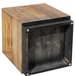 45x50x45 Nachttisch aus Recyclingholz - Dulcinus