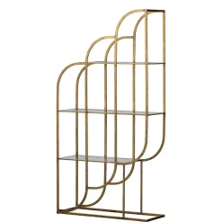 96x190x35 Offenes Regal in Altmessing Metall - Valencra