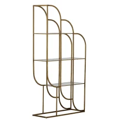 96x190x35 Offenes Regal in Altmessing Metall - Valencra