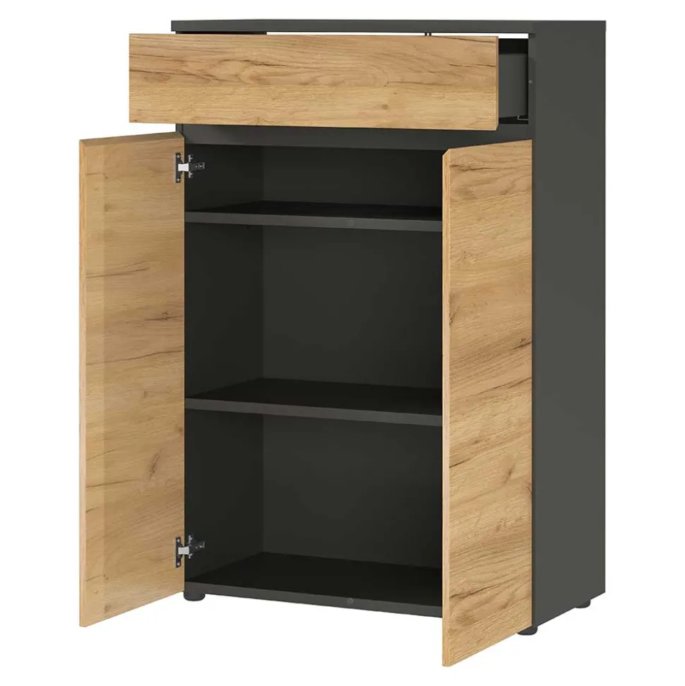 80x120x40 Office Vertiko in Wildeiche Optik - Contrage