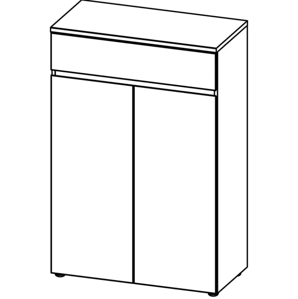 80x120x40 Office Vertiko in Wildeiche Optik - Contrage