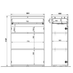 80x120x40 Office Vertiko in Wildeiche Optik - Contrage