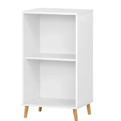 51x93x41 Ordnerregal in Weiß mit Eiche Füßen - Obtin