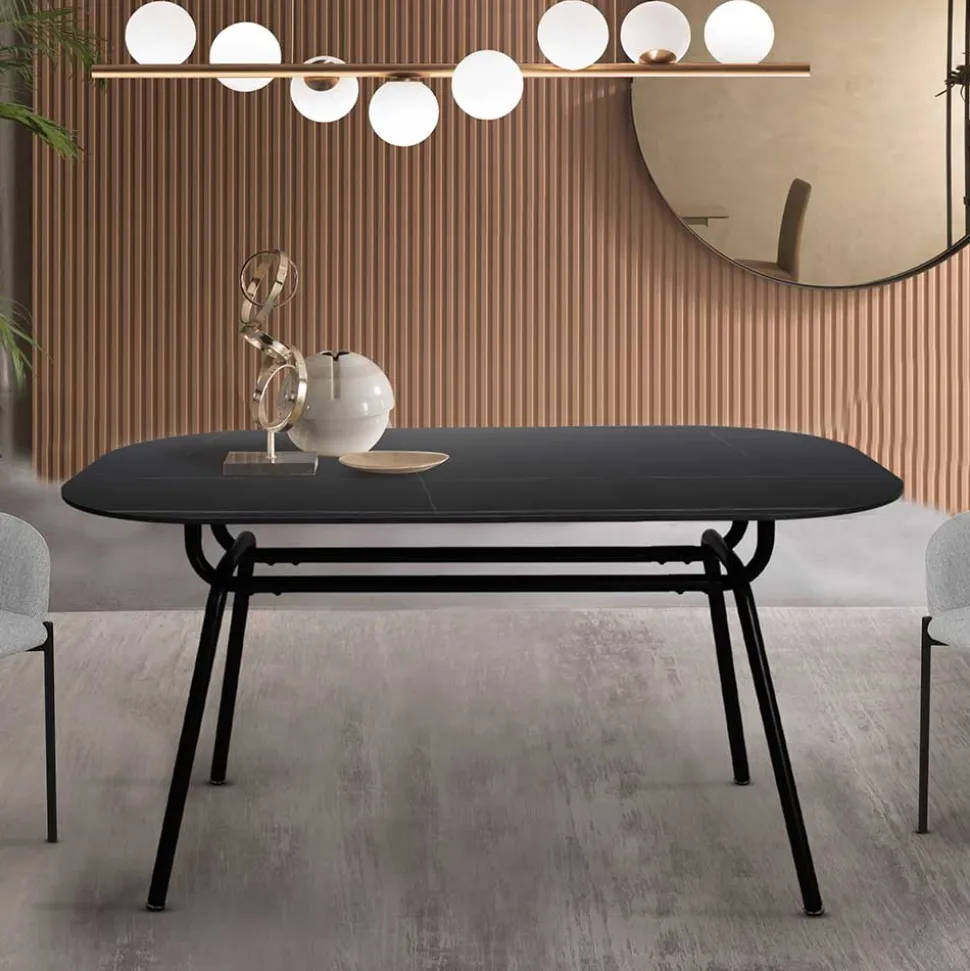 150x75x90 Ovaler Esstisch aus Sinterstein - Bostian