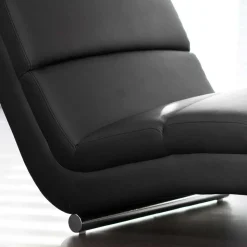 60x82x170 Polsterliege in Schwarz Kunstleder - Elias