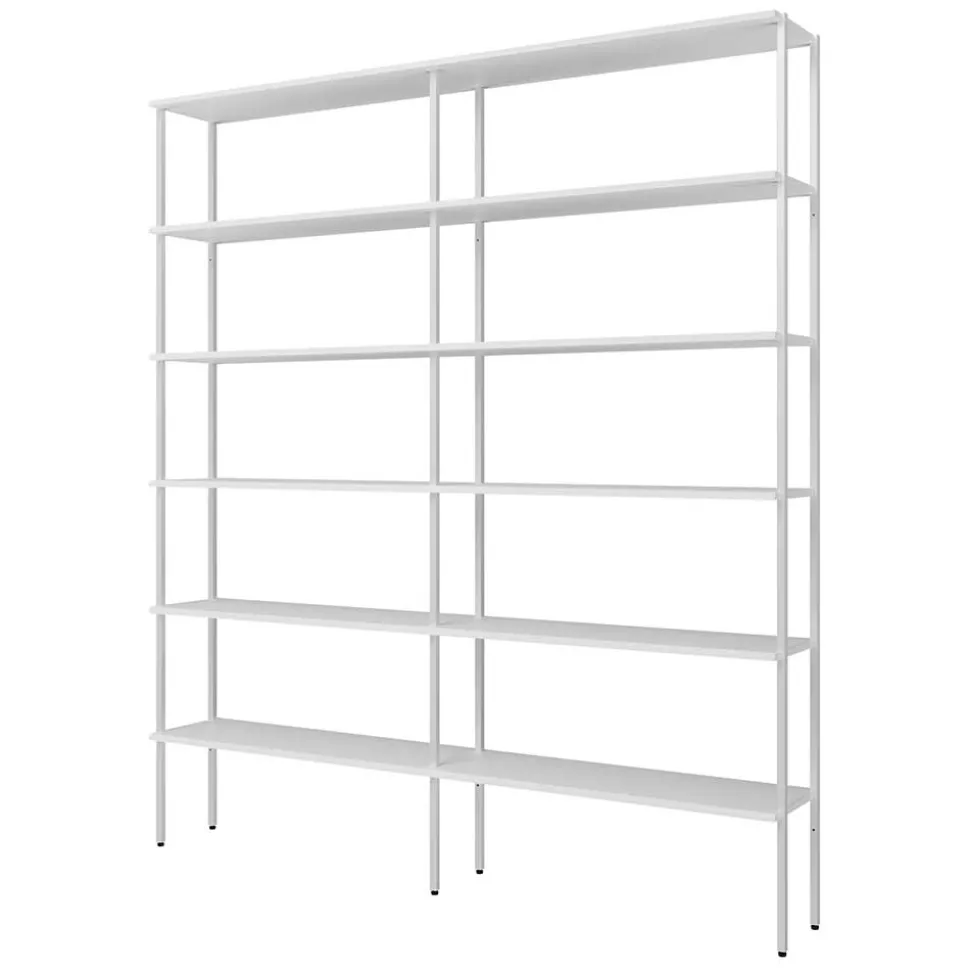 197x220x31 Regal aus Stahl & Holz in Weiß - Leyma