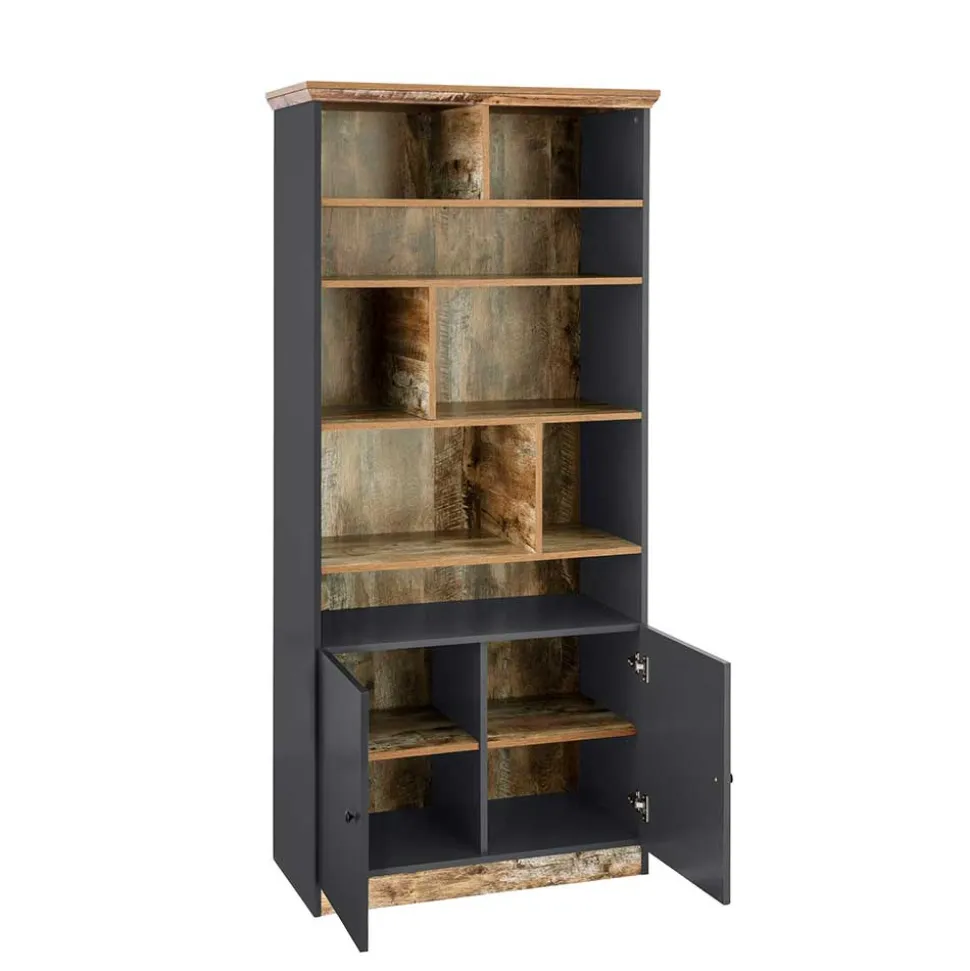 80x182x40 Regal in Holz verwittert - Guerrero