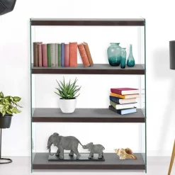 83x113x30 Regal in Walnussfarben MDF - Ucera