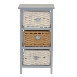 30x58x25 Regal mit 3 Körben aus Geflecht - Nasco