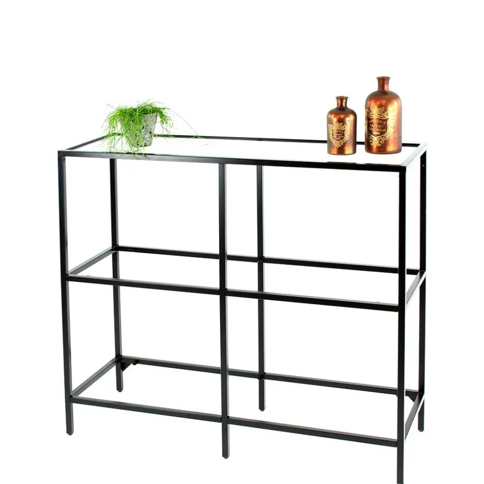 100x93x36 Regal mit drei - Glasablagen