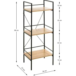 34x96x27 Regal mit drei Böden in Eiche - Cambossa
