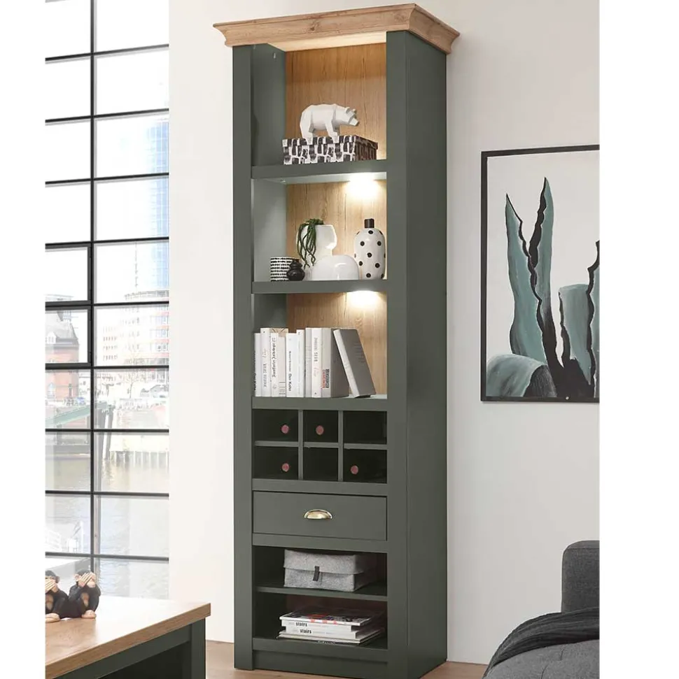 68x207x45 Regal mit Schublade & 11 Fächern - Eylan