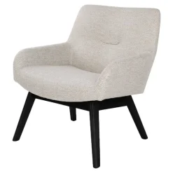 63x73x65 Retro Sessel in Creme Weiß - Solanda