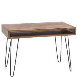 110x76x60 Retrodesign Schreibtisch aus Sheesham Holz - Seriacus
