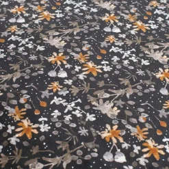 55x40x46 Retrohocker mit Samt Blumen Muster - Esdrega