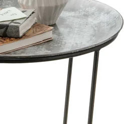 47x58x47 Runder Beistelltisch in Zinkfarben - Ebruar