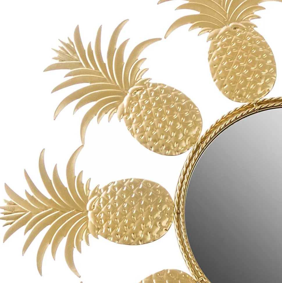 50x50x2 Runder Spiegel mit Ananas Design Rahmen - Estebal