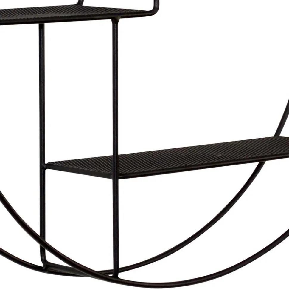 50x50x12 Rundes Wandregal in Schwarz - Anatana