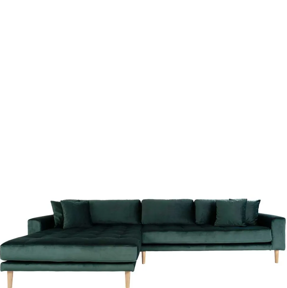 290x76x170 Samt Ecksofa im Skandi Design - Bonisa
