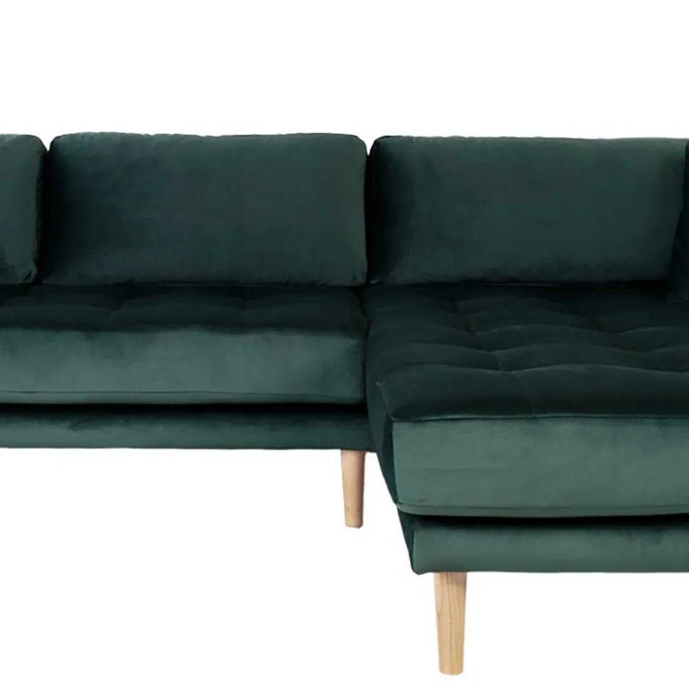 290x76x170 Samt Ecksofa im Skandi Design - Bonisa