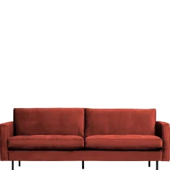 230x83x88 Samt Wohnzimmercouch in Kastanien Braun - Enzing