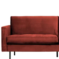 230x83x88 Samt Wohnzimmercouch in Kastanien Braun - Enzing