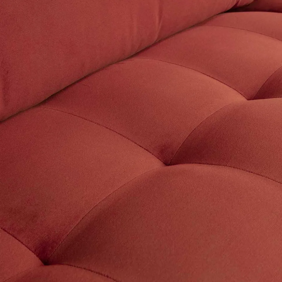 230x83x88 Samt Wohnzimmercouch in Kastanien Braun - Enzing