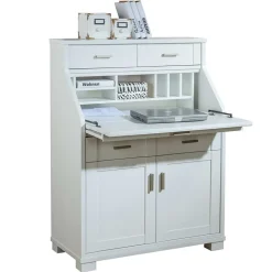 85x117x44 Scandi Chic Sekretär in Weiß - Pray