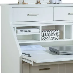 85x117x44 Scandi Chic Sekretär in Weiß - Pray
