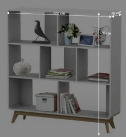 122x126x29 Scandi Regal mit abgerundeten Ecken - Kolreva