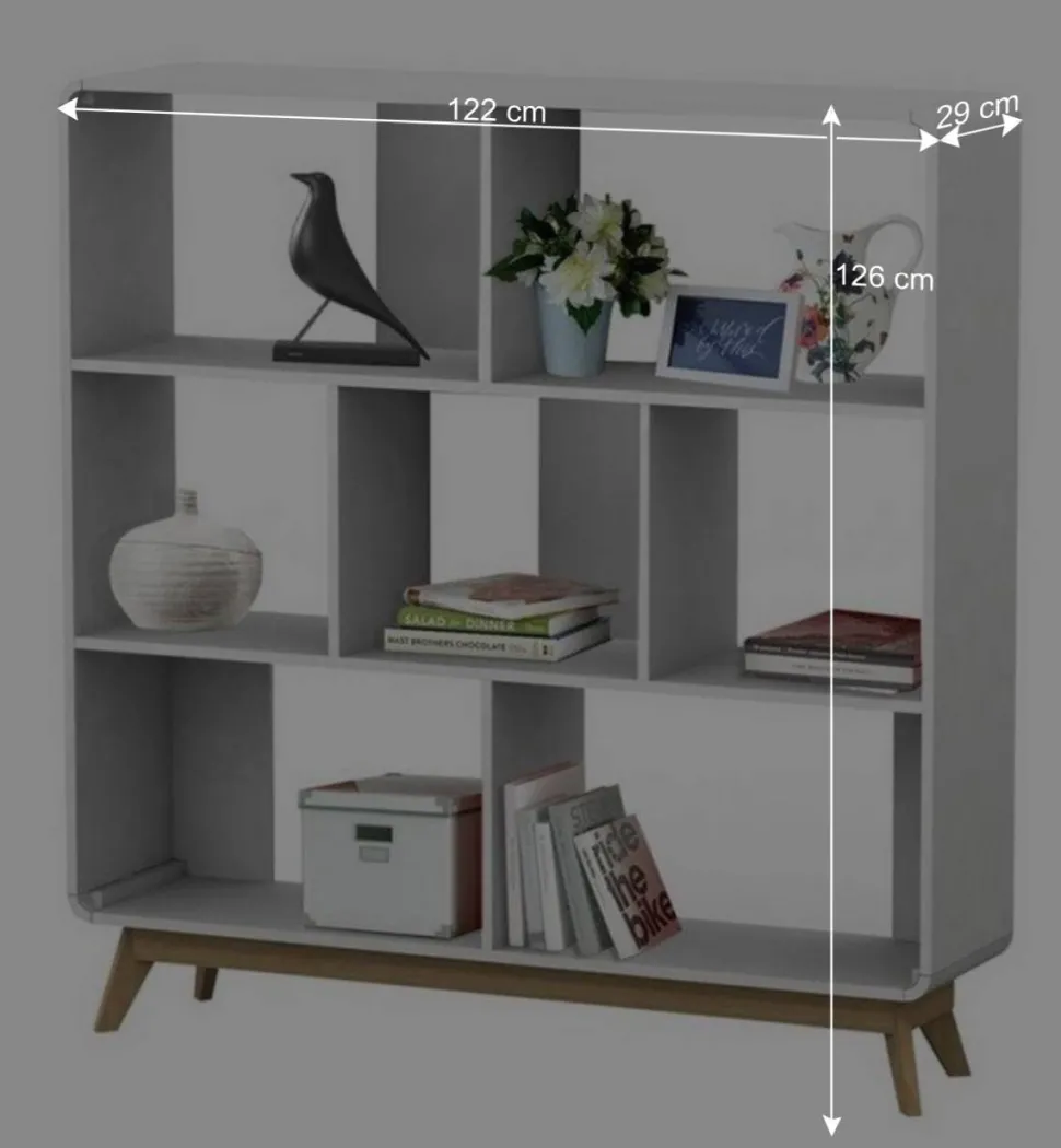 122x126x29 Scandi Regal mit abgerundeten Ecken - Kolreva