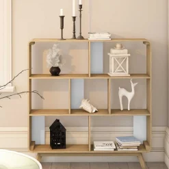 122x126x29 Scandi Standregal in Natur - Jendren