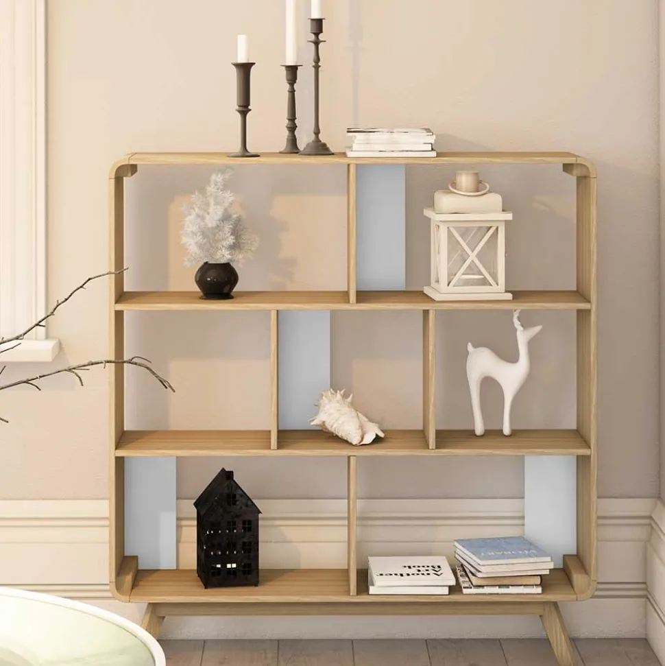 122x126x29 Scandi Standregal in Natur - Jendren