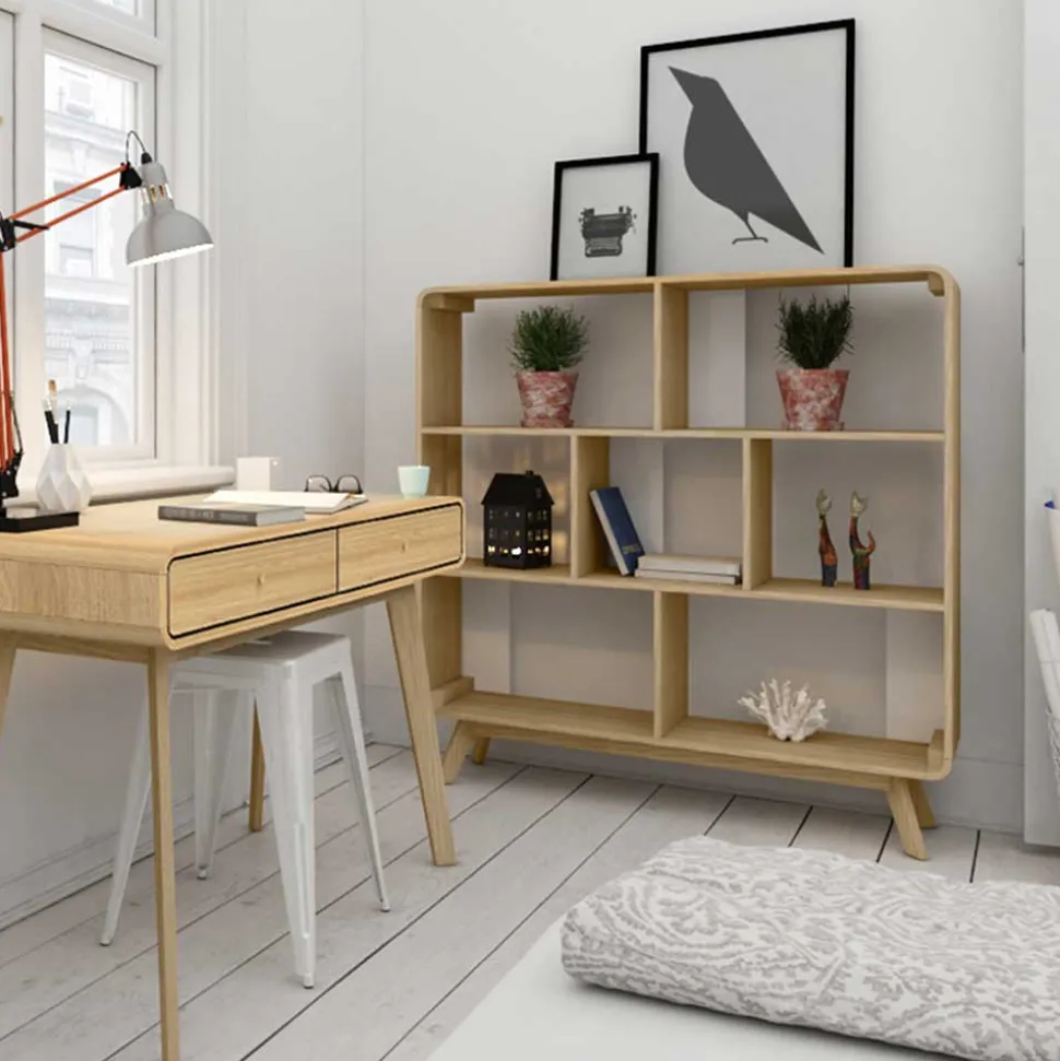 122x126x29 Scandi Standregal in Natur - Jendren