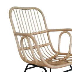57x95x84 Schaukelstuhl aus Rattan & Eisen - Ambriosso