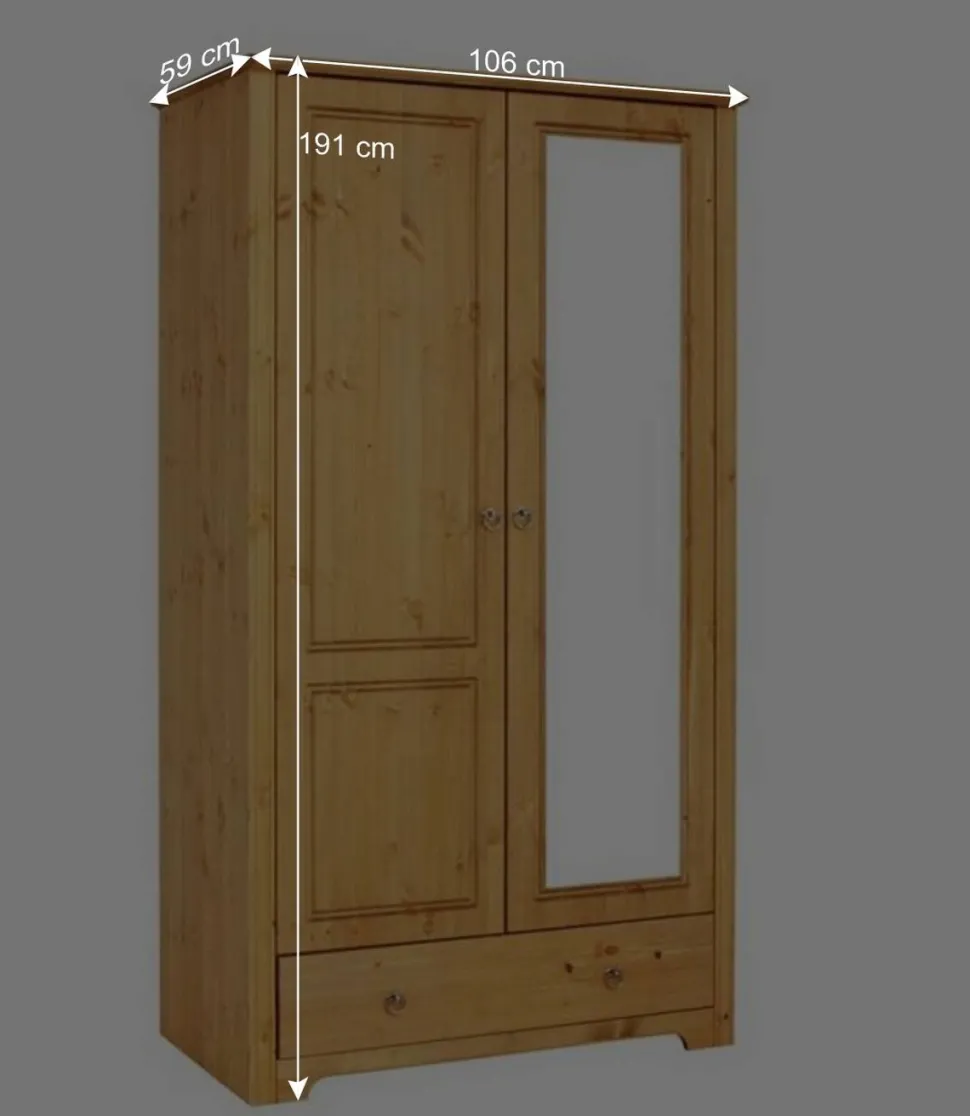 106x191x59 Schlafzimmer Schrank in Kiefer Natur - Imressa I