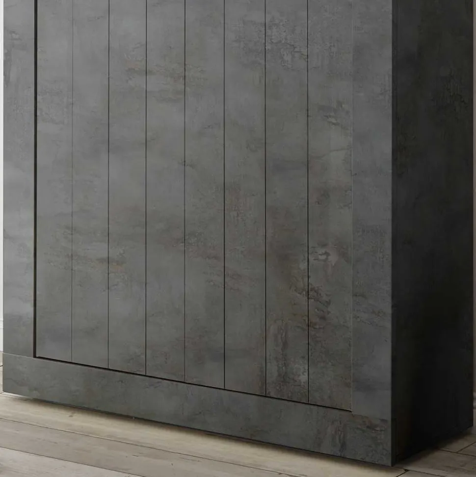 110x144x43 Schrank in Dunkelgrau Dekor - Zita