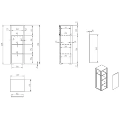 40x121x37 Schrank mit Fach und Tür - Ridona