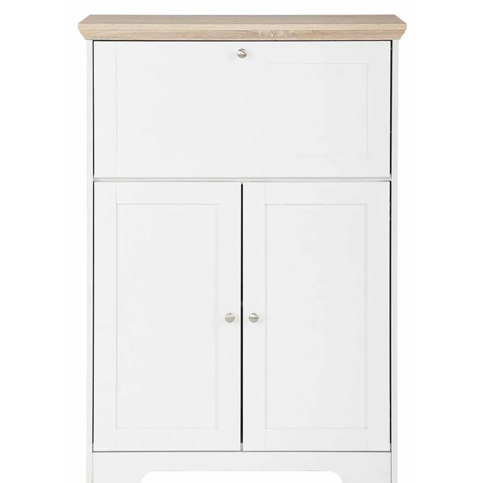 81x116x39 Schreibschrank Sekretär in Weiß - Akedra