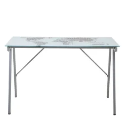 113x73x58 Schreibtisch aus bedrucktem Glas - Ugolina