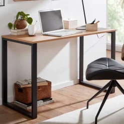 120x76x60 Schreibtisch in Eiche & Schwarz - Tiorondo