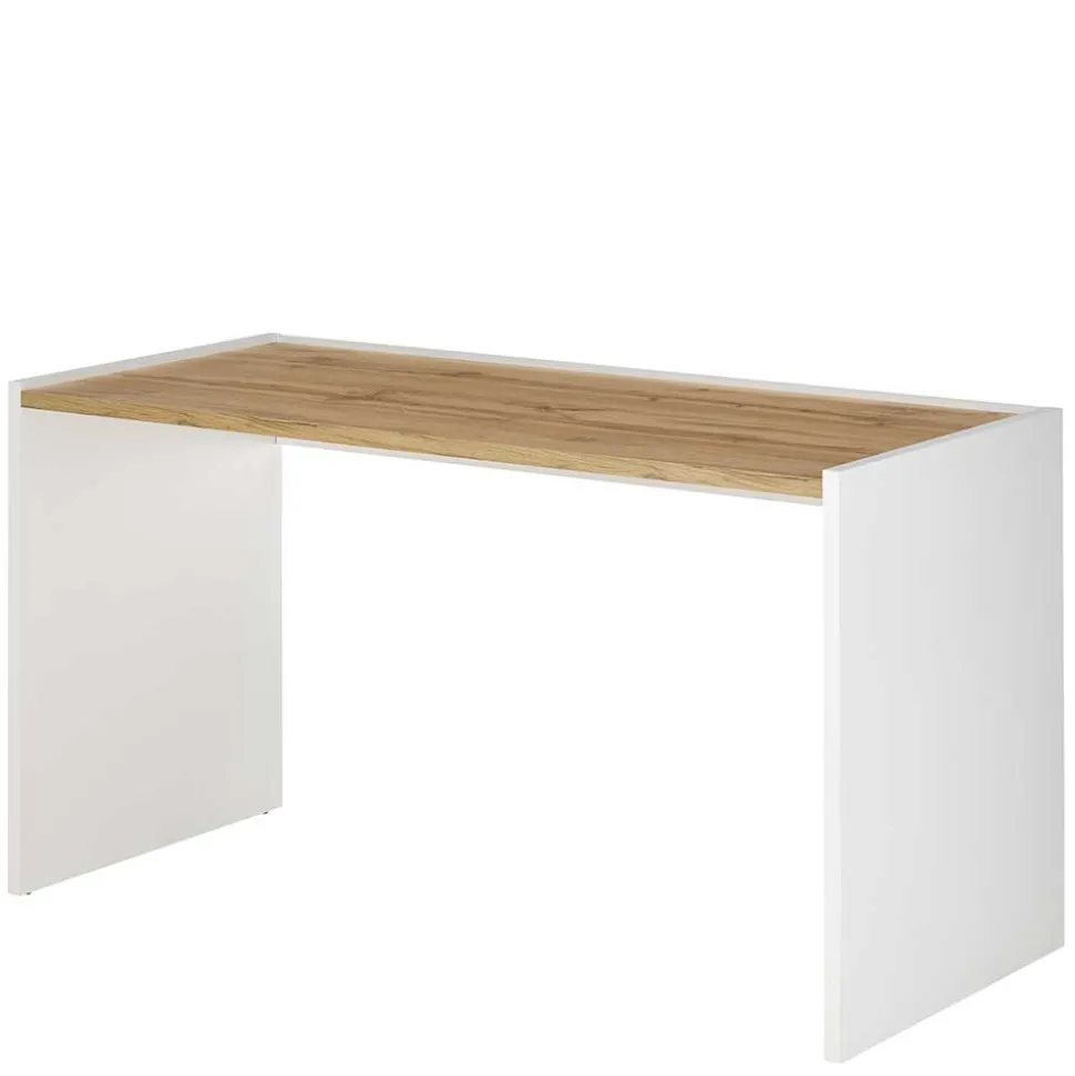 143x77x63 Schreibtisch in Wildeiche NB & Weiß - Nonessia